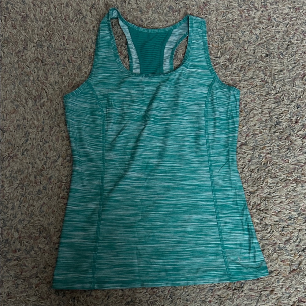Danskin Now Green Heathered Tank Top